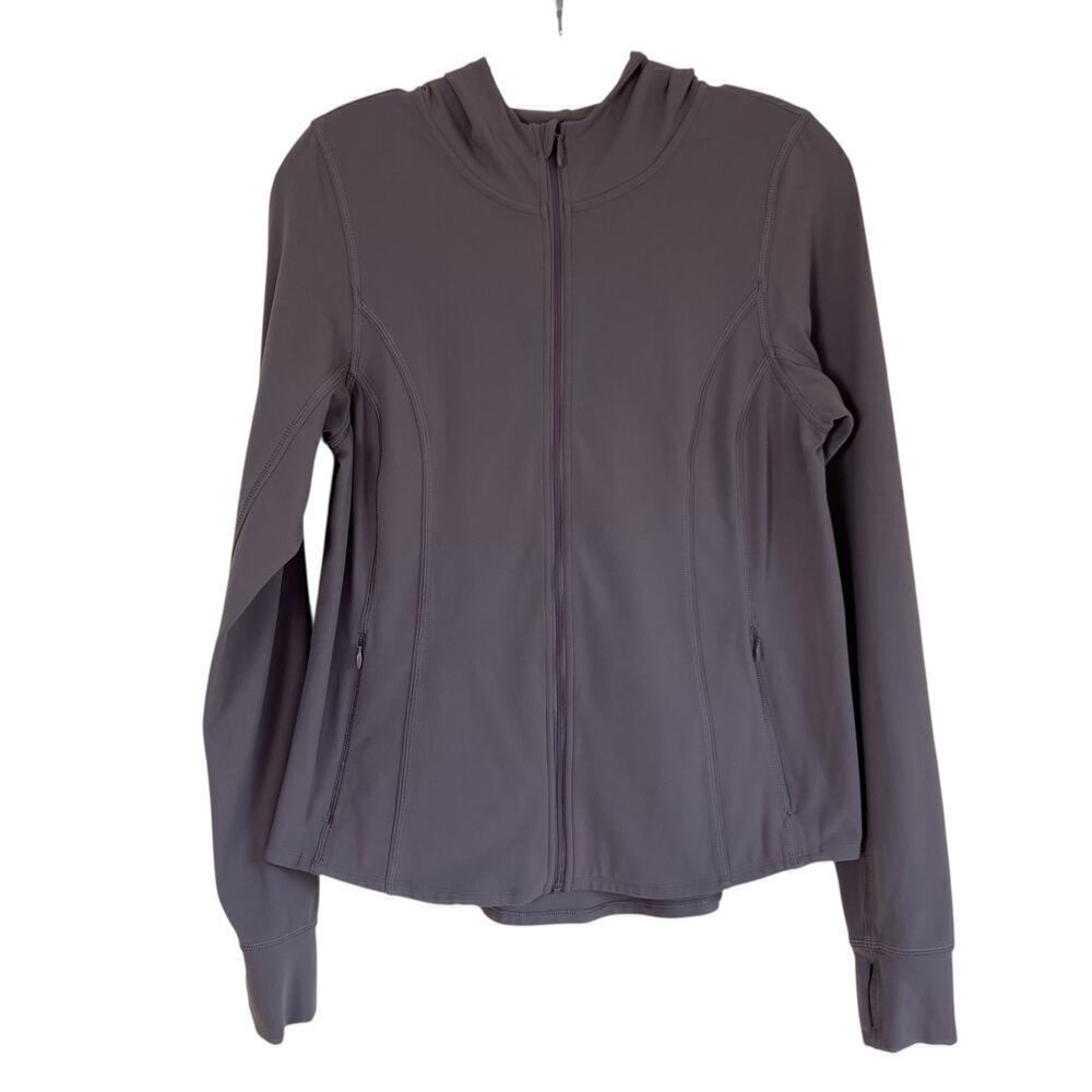 Universal Standard Game Next-to-Naked Hooded Zip Jacket Mocha Mousse Sz S